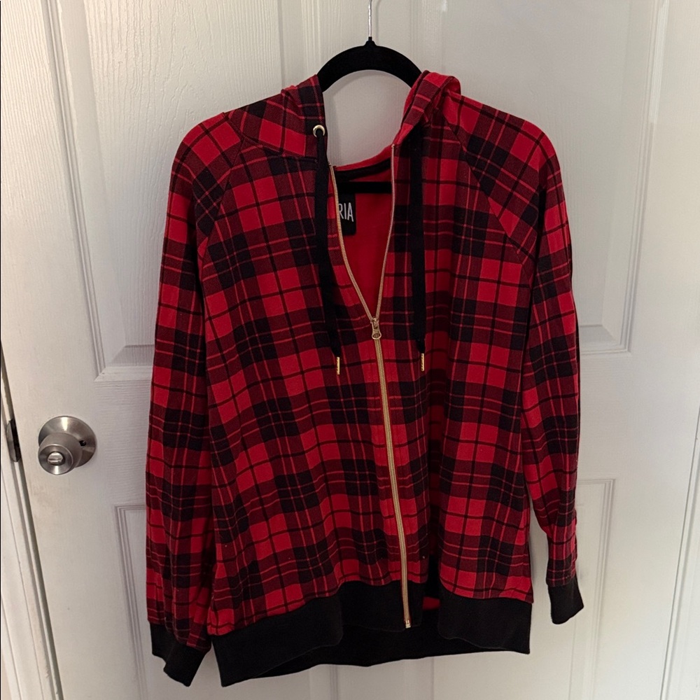 Victoria's Secret Red and Black Plaid Jacket